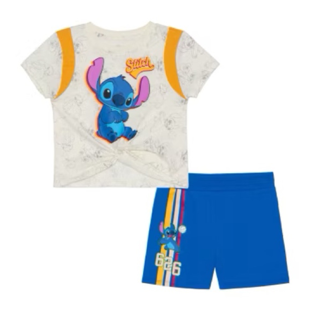 Disney Collection Girls 2-pc Lilo & Stitch Short Set